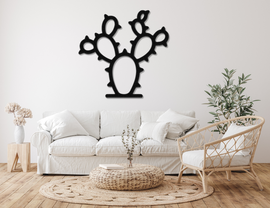 Prickly Pear Cactus Metal Wall Art