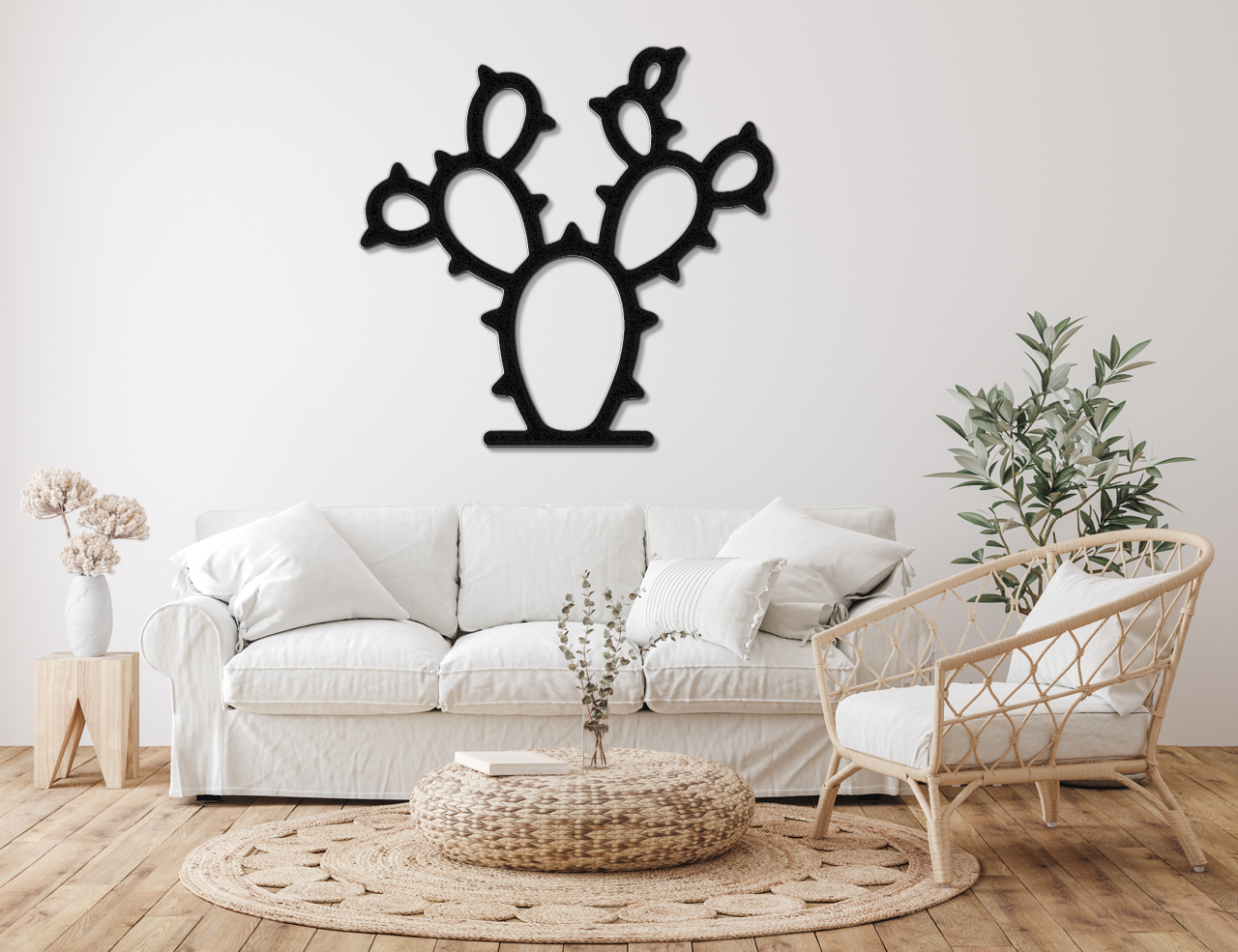 Prickly Pear Cactus Metal Wall Art