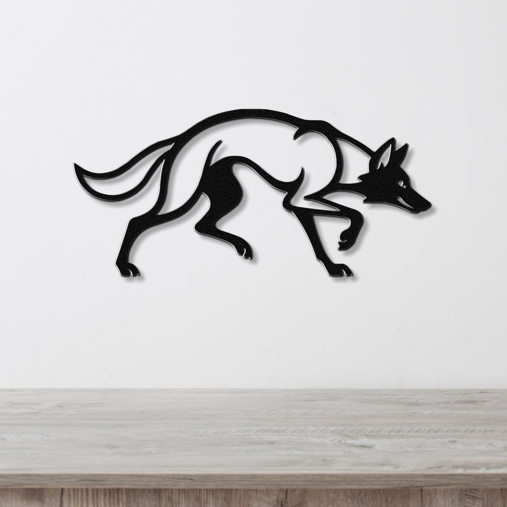 Sneaky Coyote Metal Wall Art