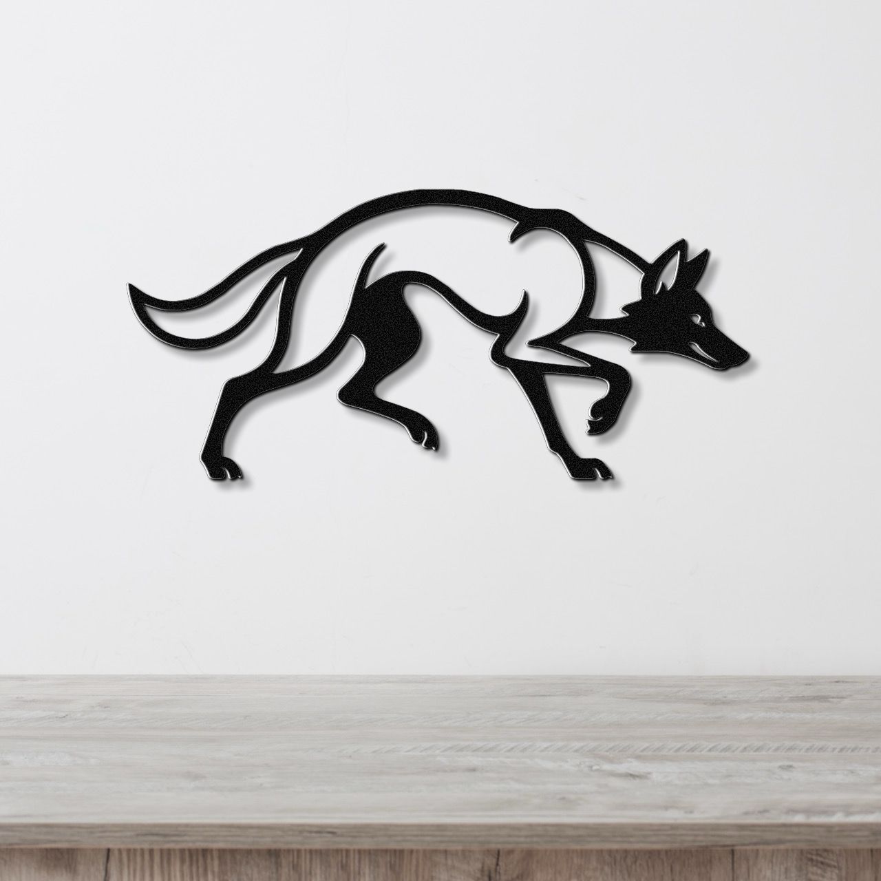 Sneaky Coyote Metal Wall Art