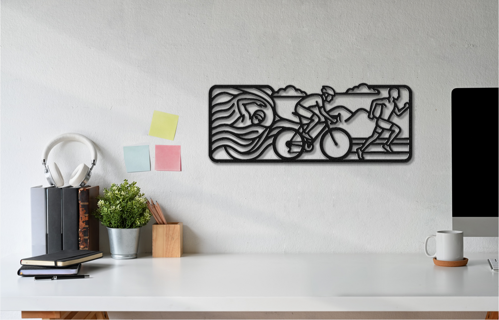 Triathlon Metal Wall Art