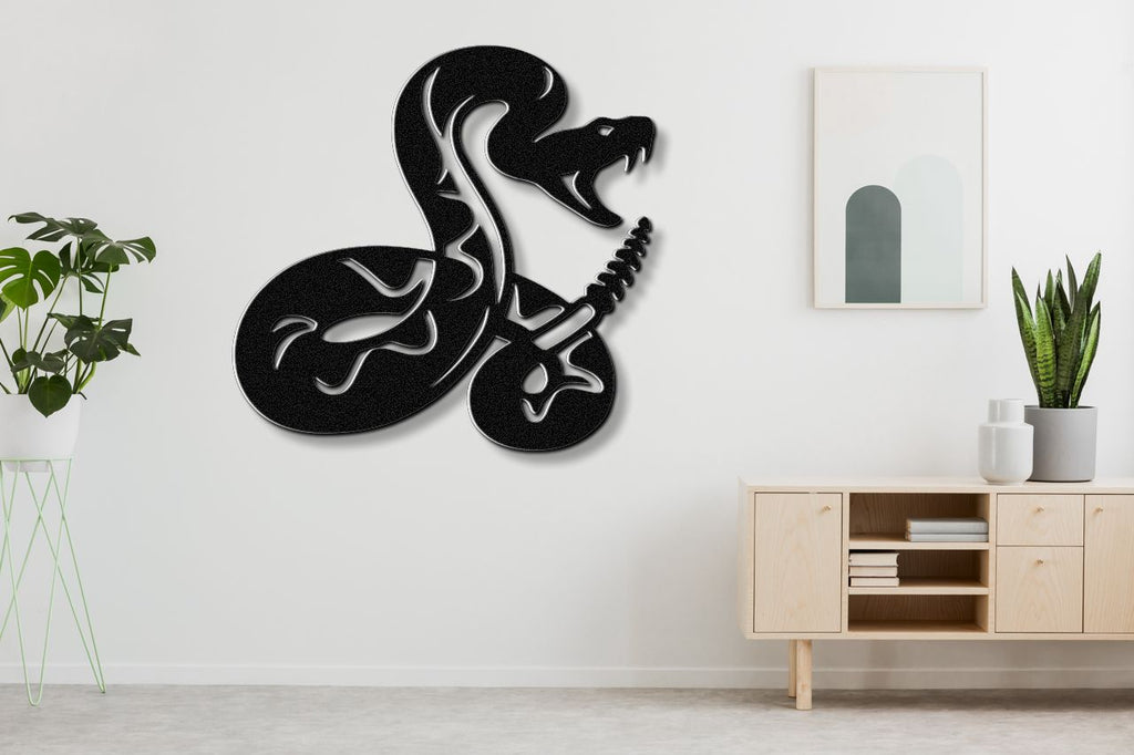 Striking Snake Metal Wall Art