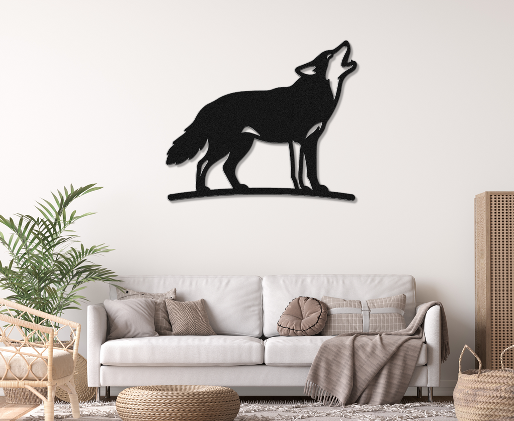 Howling Coyote Metal Wall Art