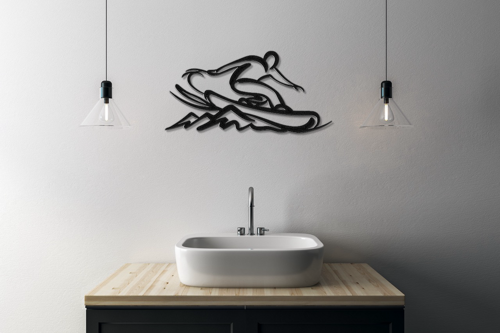 Snowboarding Metal Wall Art
