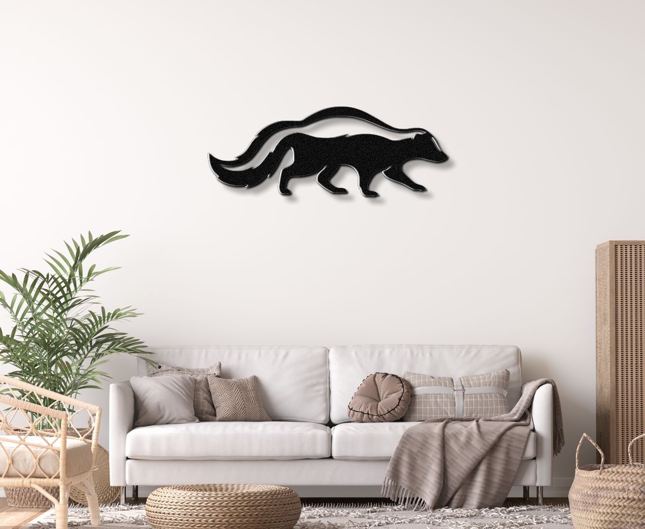 Sneaky Skunk Metal Wall Art