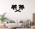 Twin Palm Tree Metal Wall Art