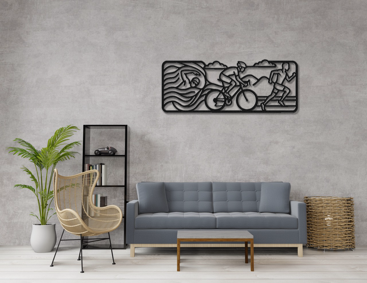 Triathlon Metal Wall Art