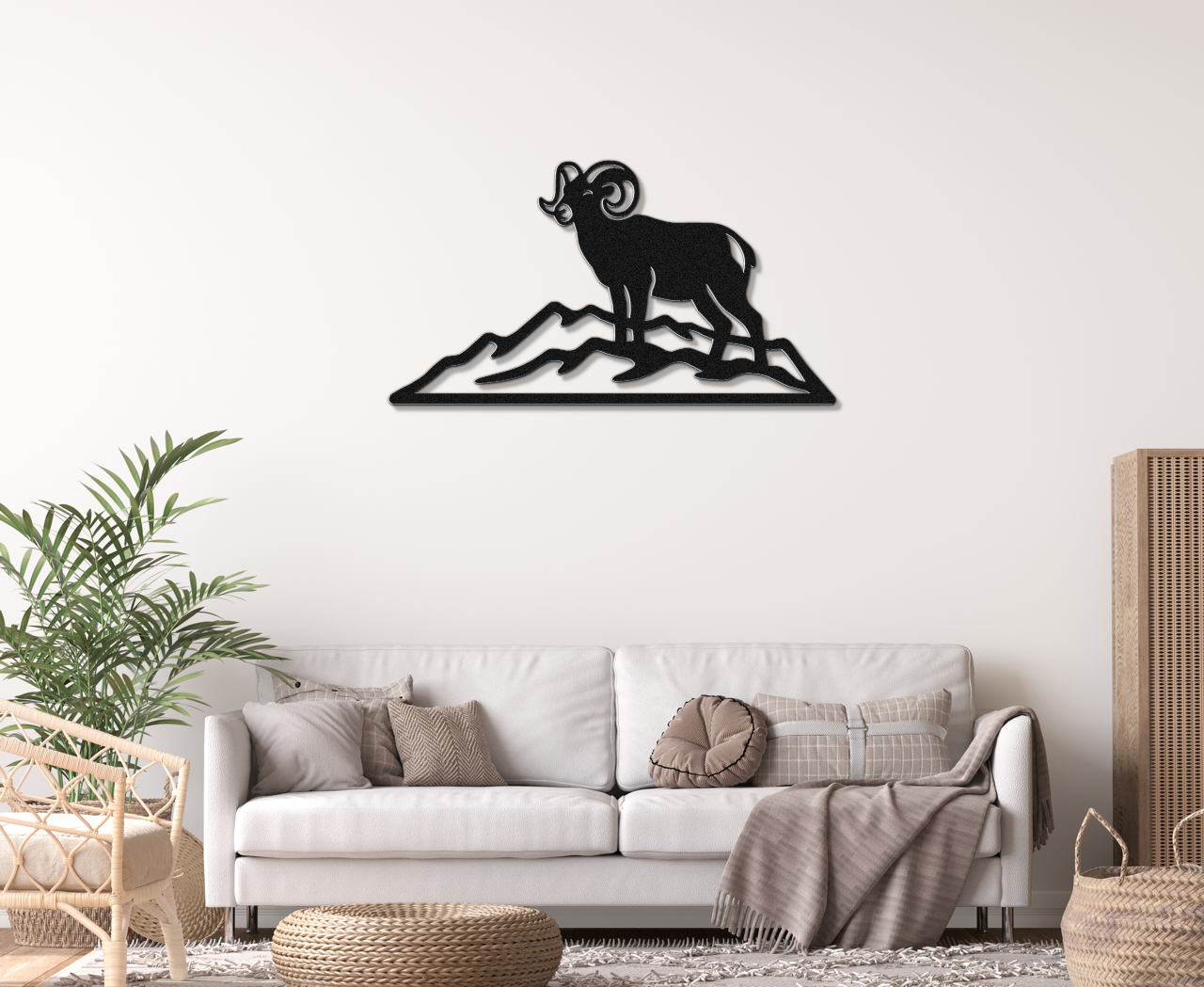 Mountain Bighorn Sheep Metal Wall Art