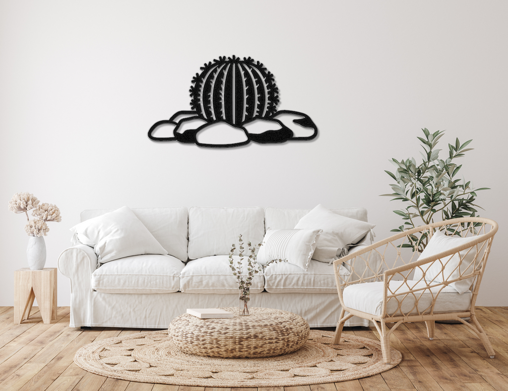 Barrel Cactus Metal Wall Art