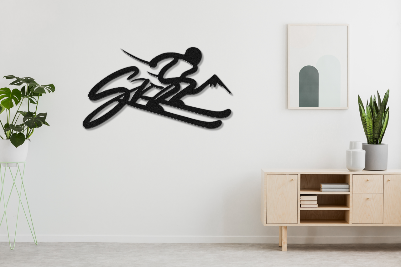 Skiing Metal Wall Art