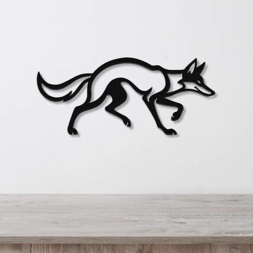 Sneaky Coyote Metal Wall Art