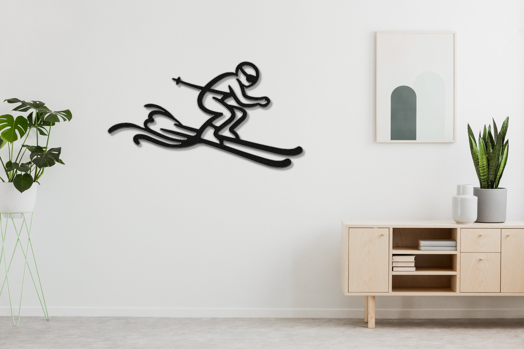 Skiing Metal Wall Art