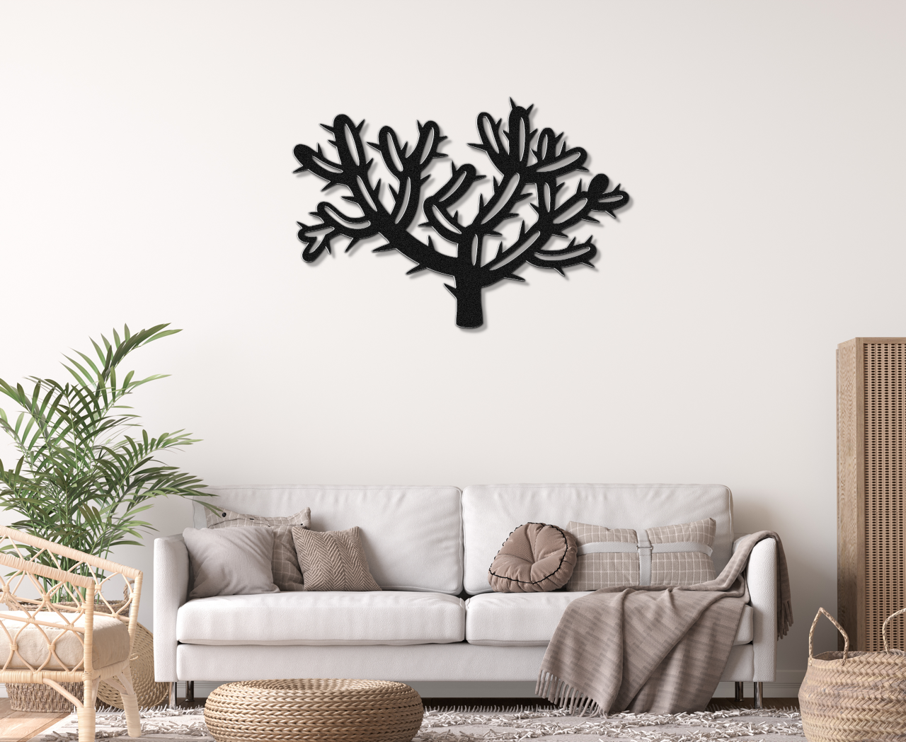 Cholla Cactus Metal Wall Art