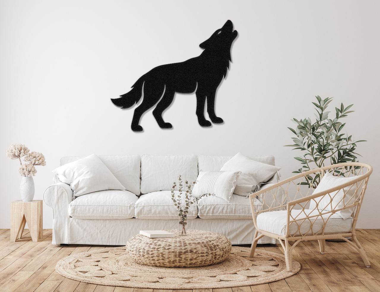 Howling Coyote Metal Wall Art
