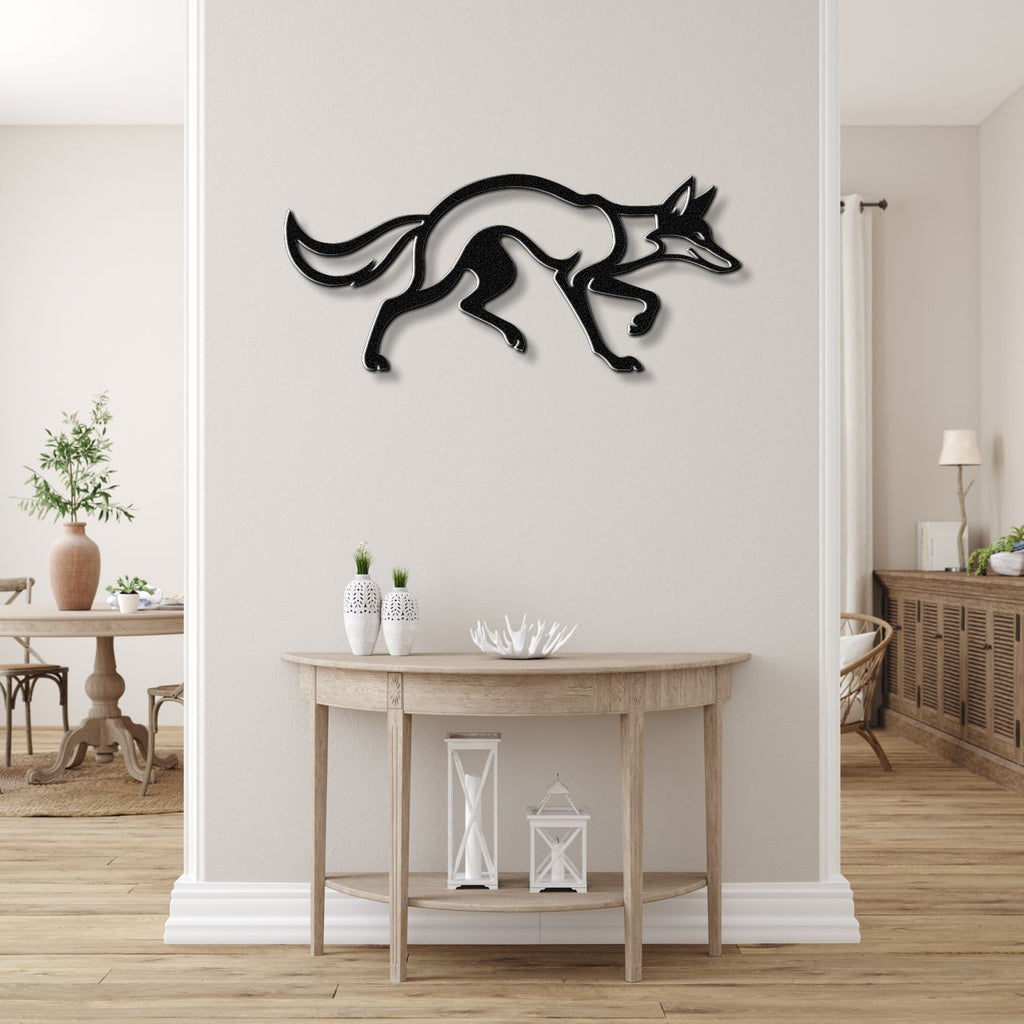 Sneaky Coyote Metal Wall Art