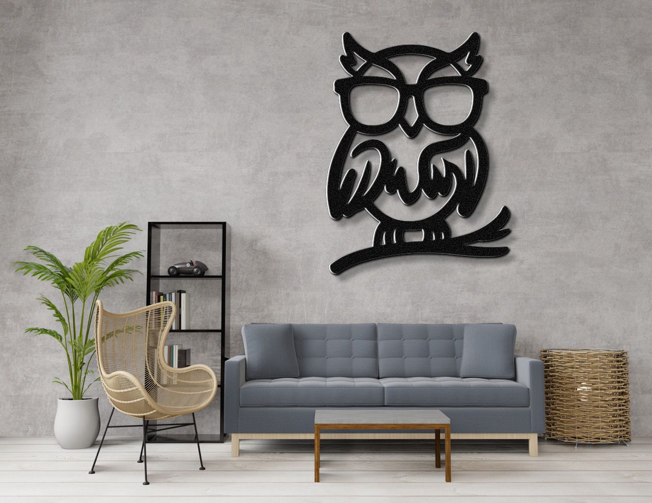 Nerdy Owl Metal Wall Art