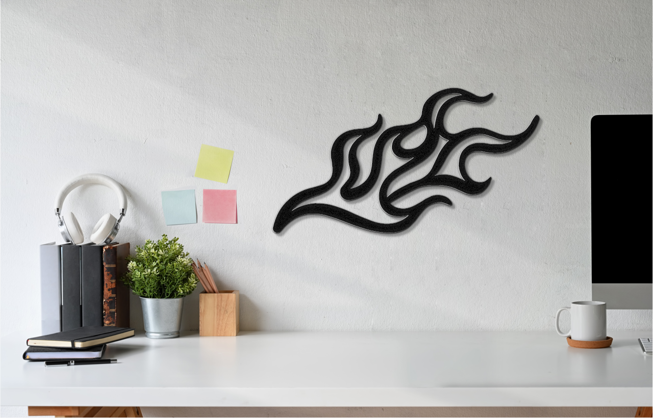 Abstract Fire Metal Wall Art