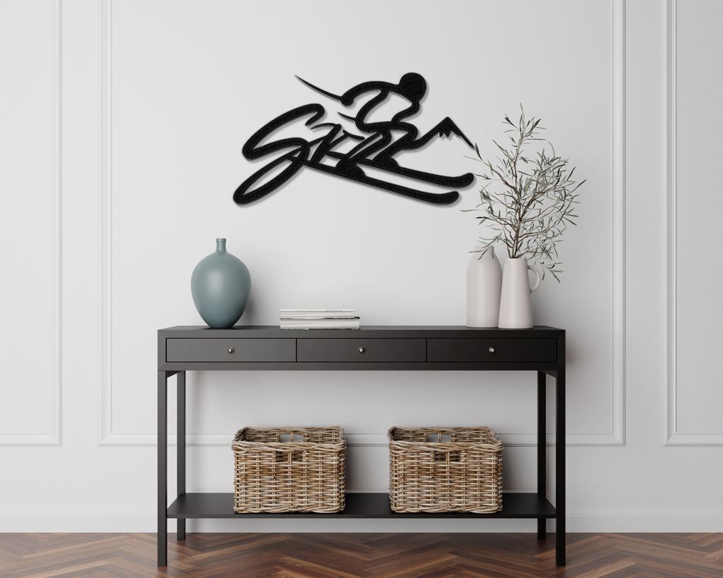 Skiing Metal Wall Art