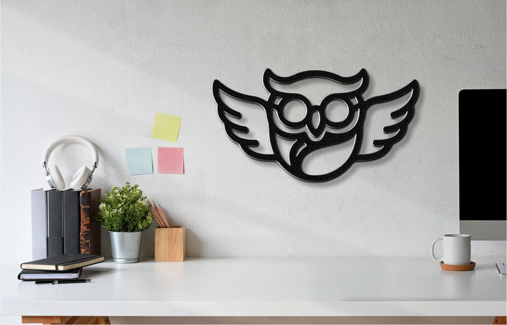 Nerdy Owl Metal Wall Art