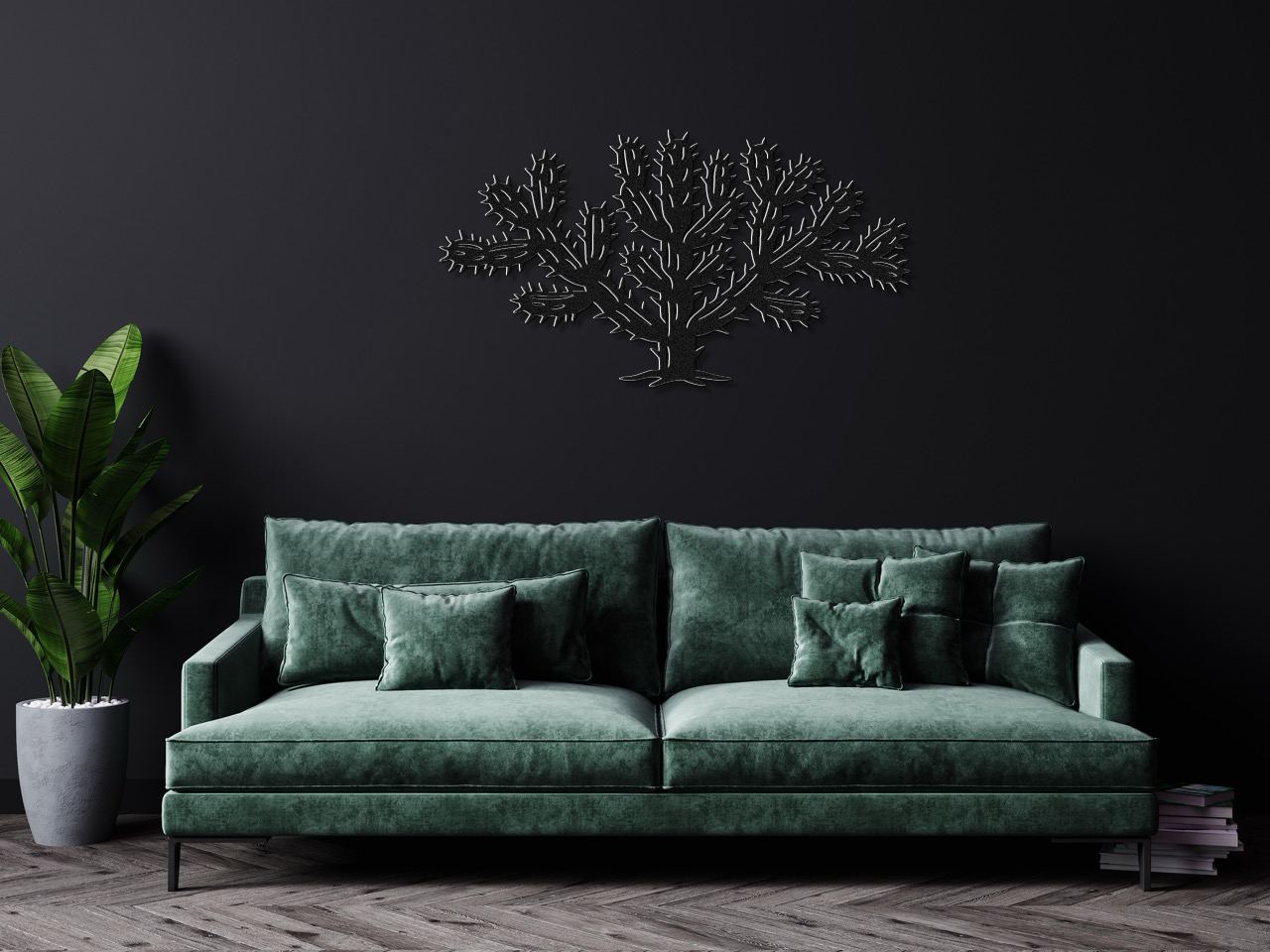 Cholla Cactus Metal Wall Art