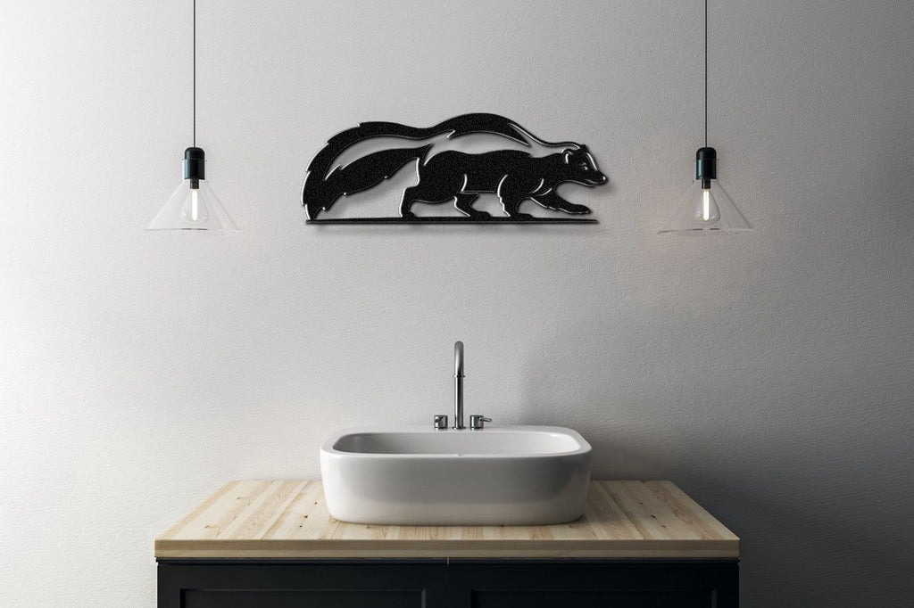 Sneaky Skunk Metal Wall Art