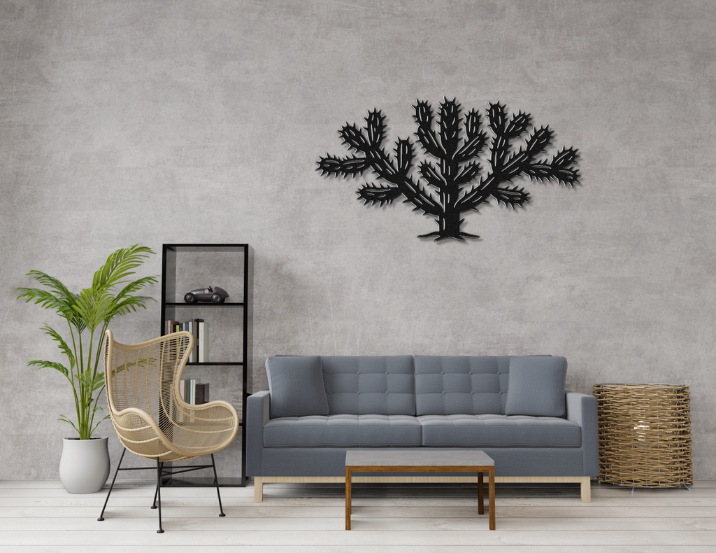 Cholla Cactus Metal Wall Art