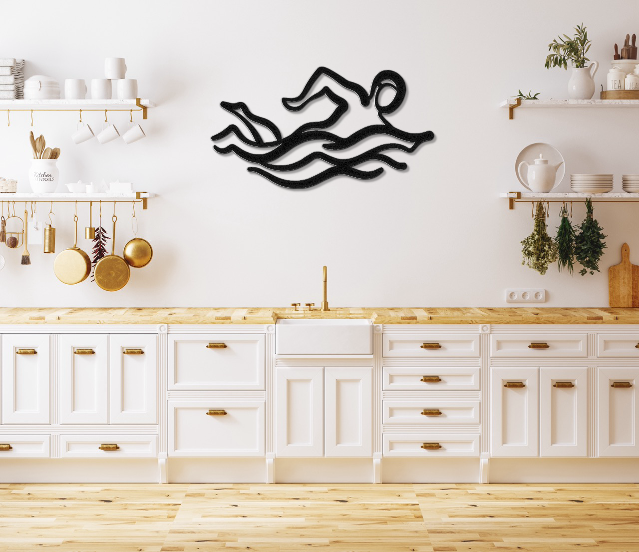 Swimmer Metal Wall Art