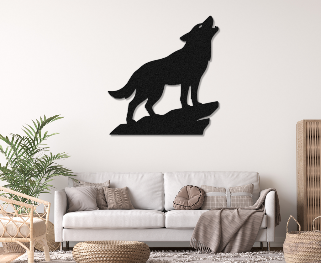 Howling Coyote Metal Wall Art