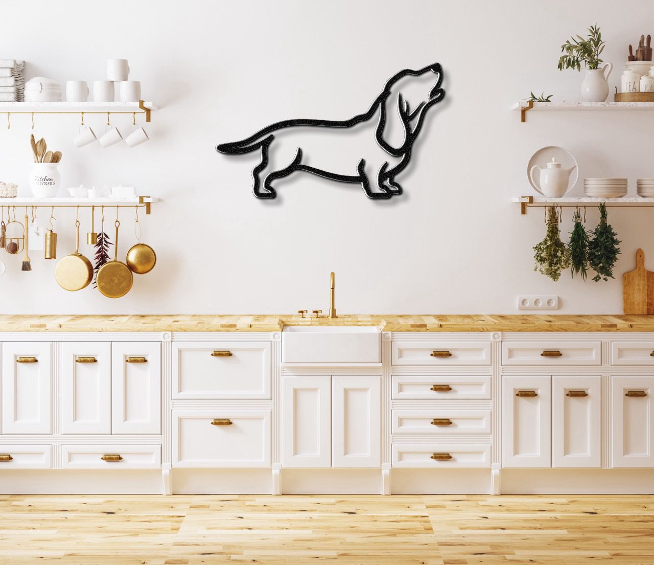 Basset Hound Metal Wall Art