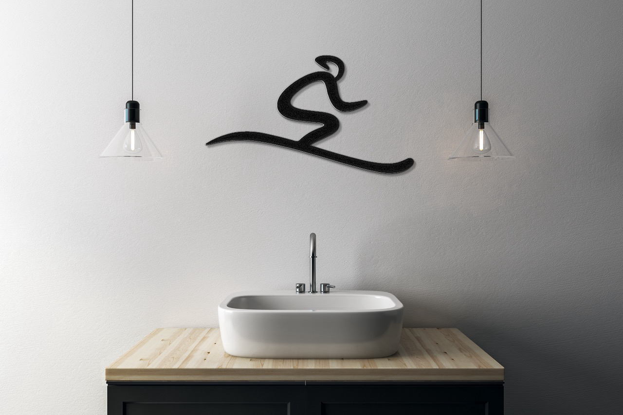 Skiing Metal Wall Art