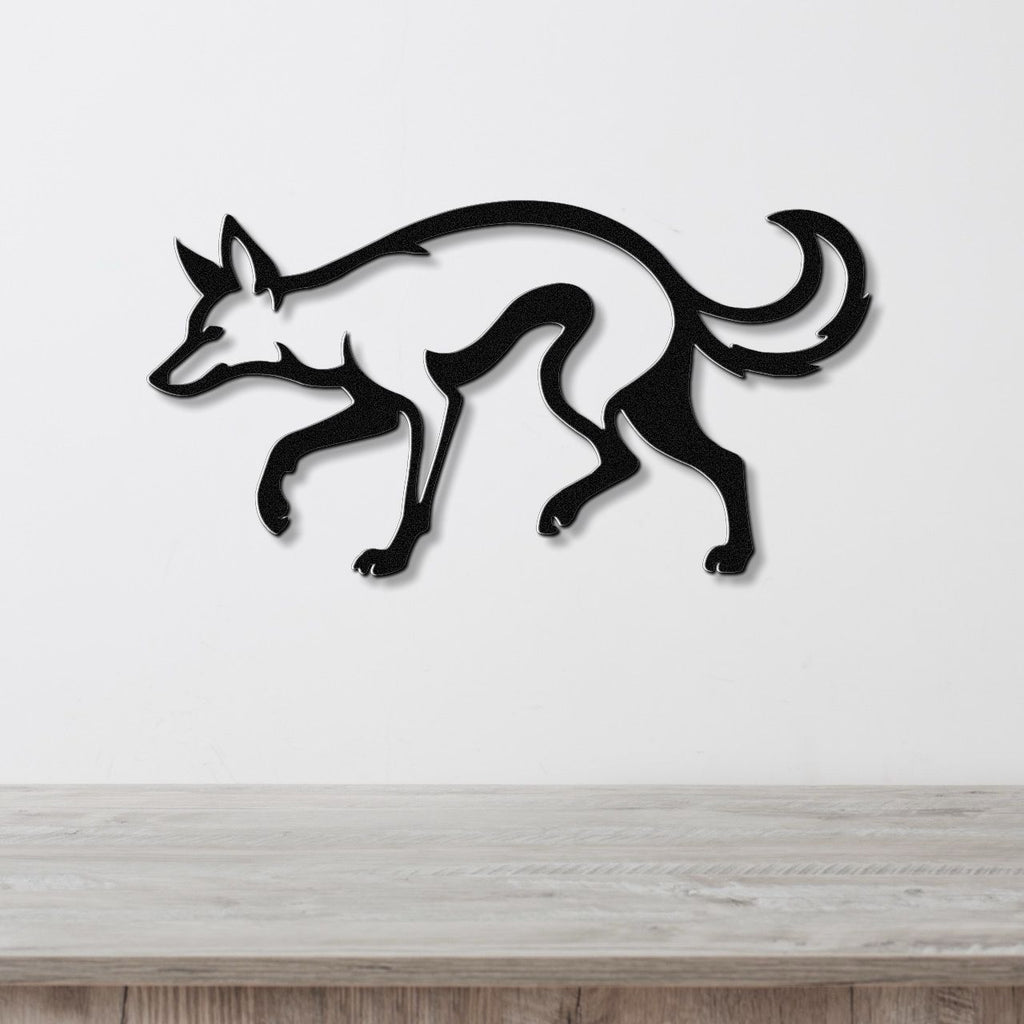 Sneaky Coyote Metal Wall Art