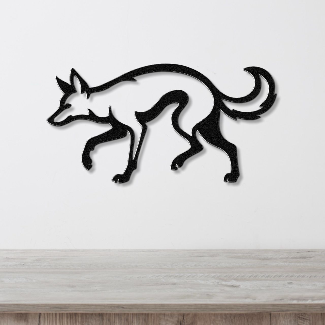 Sneaky Coyote Metal Wall Art