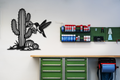 Hummingbird and Cactus Metal Wall Art