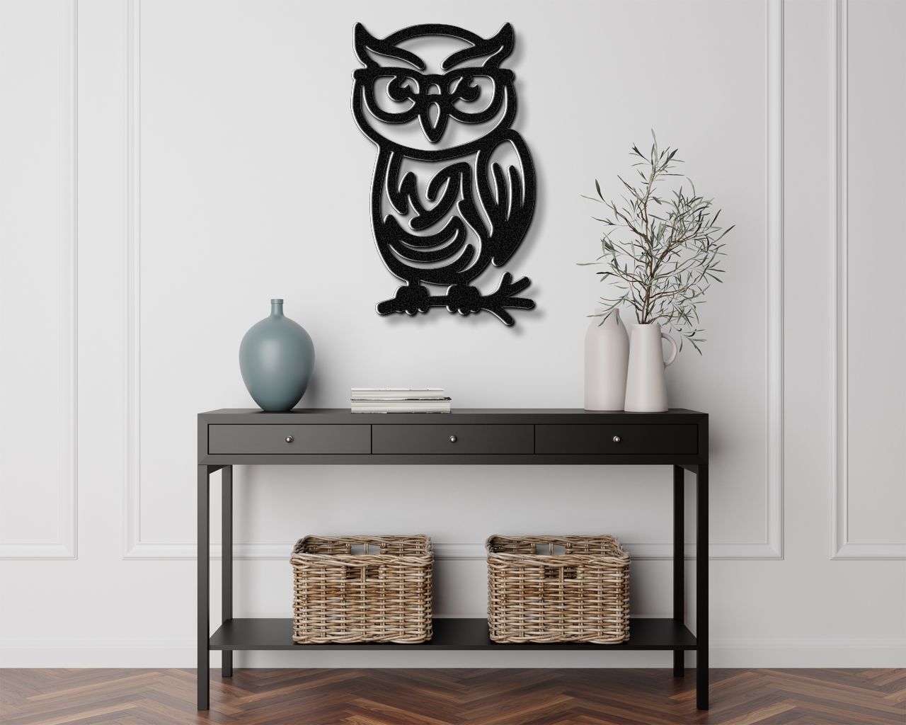 Nerdy Owl Metal Wall Art
