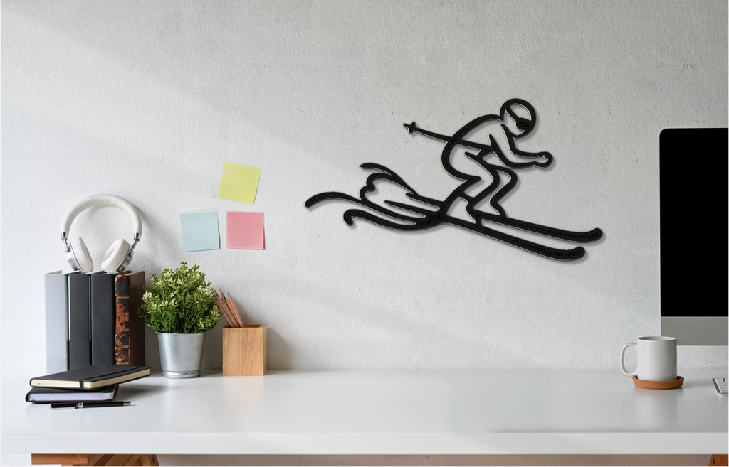 Skiing Metal Wall Art