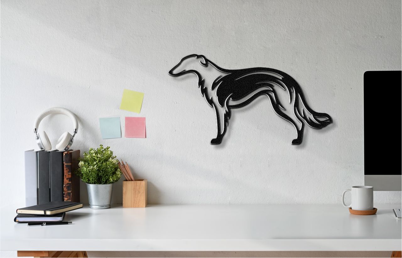Borzoi Dog Metal Wall Art