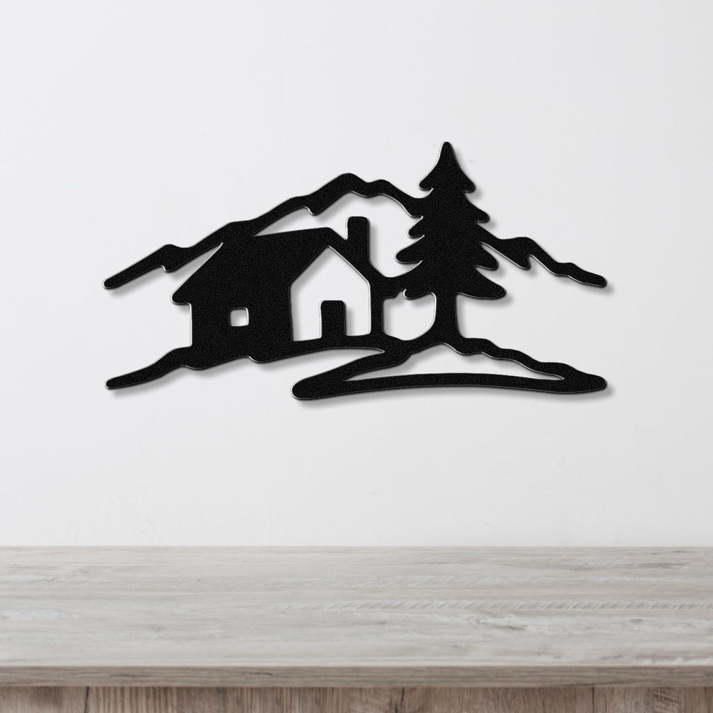 Mountain Cabin Metal Wall Art