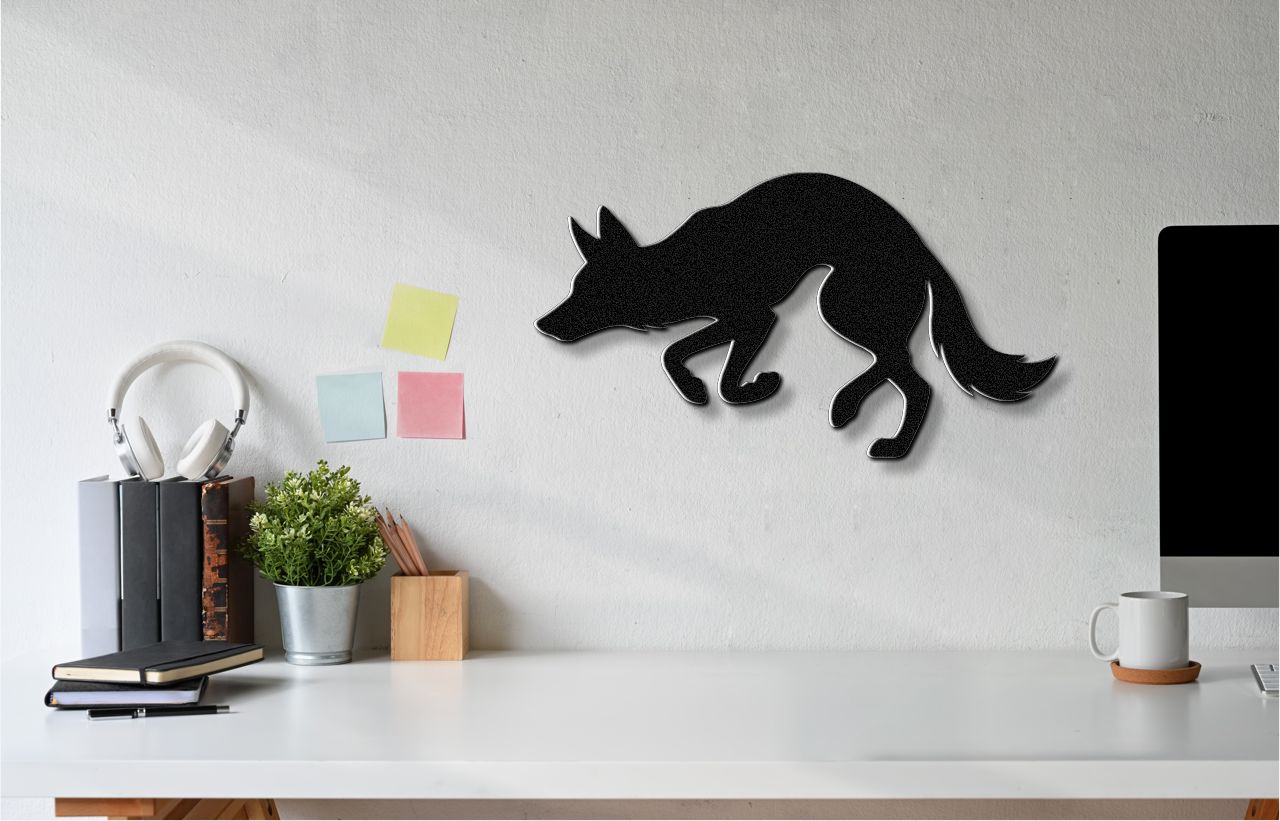 Sneaky Coyote Metal Wall Art