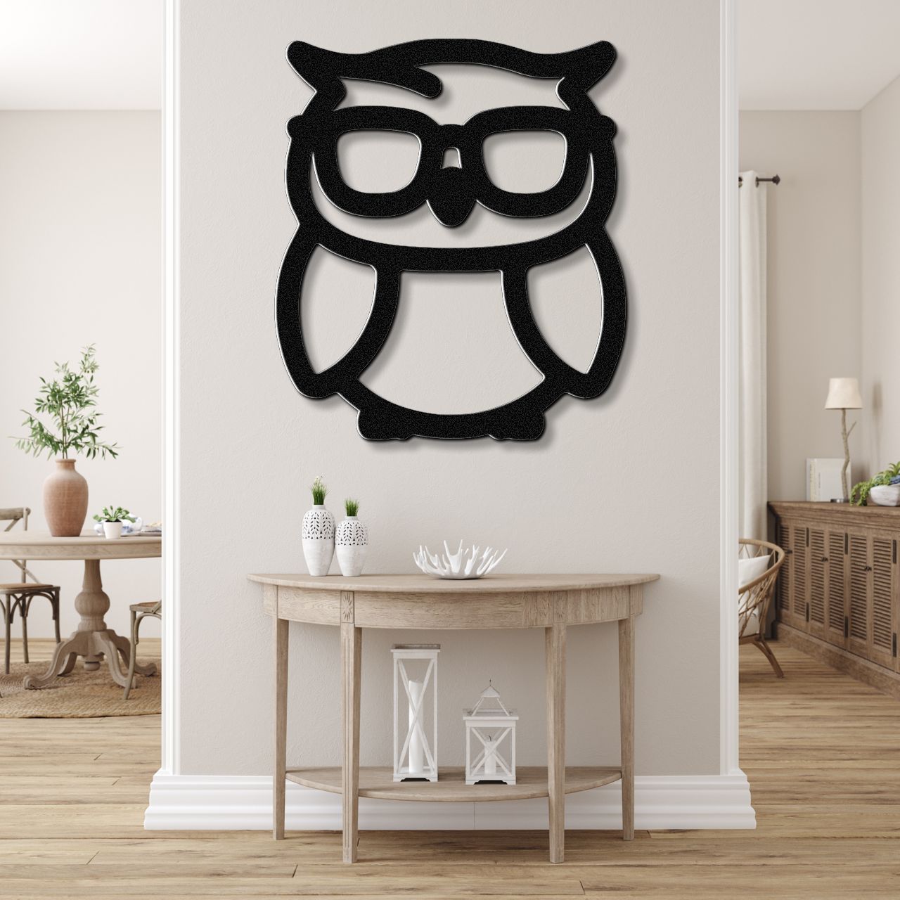Nerdy Owl Metal Wall Art