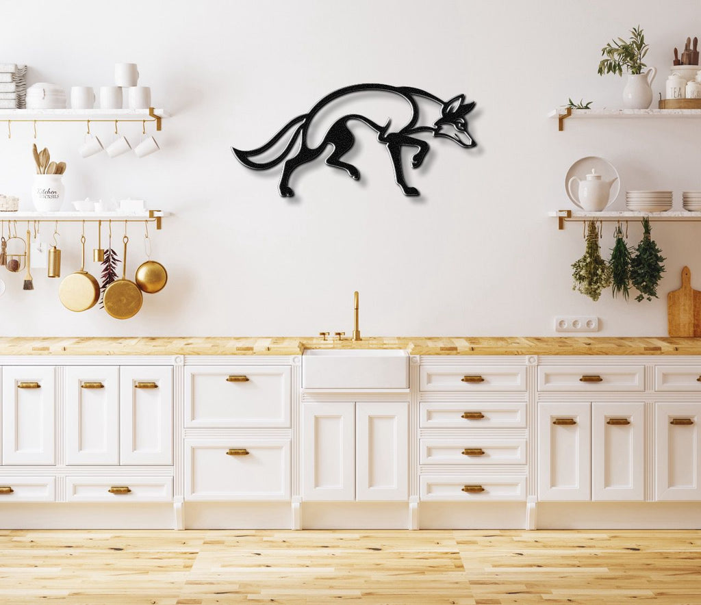 Sneaky Coyote Metal Wall Art