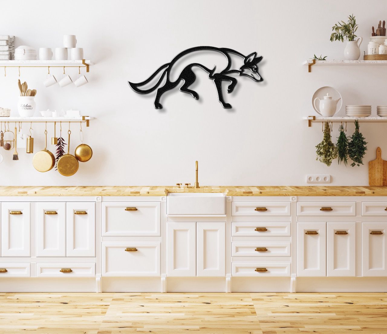 Sneaky Coyote Metal Wall Art