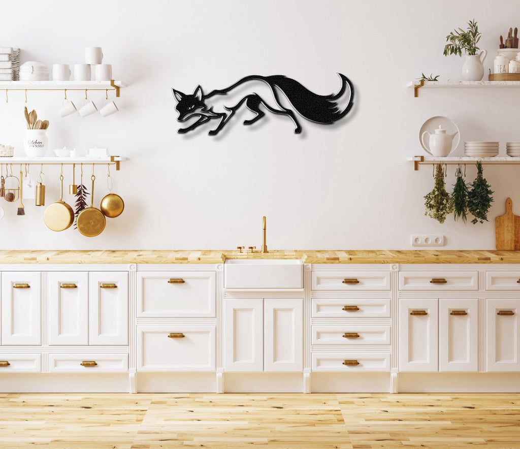 Sneaky Fox Metal Wall Art