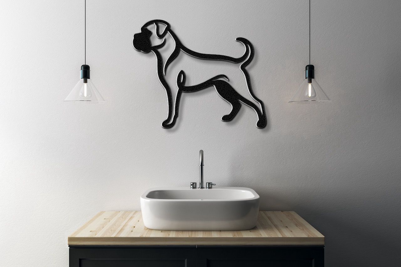 Boxer Dog Metal Wall Art