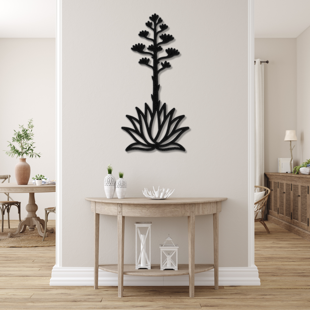 Blooming Agave Metal Wall Art