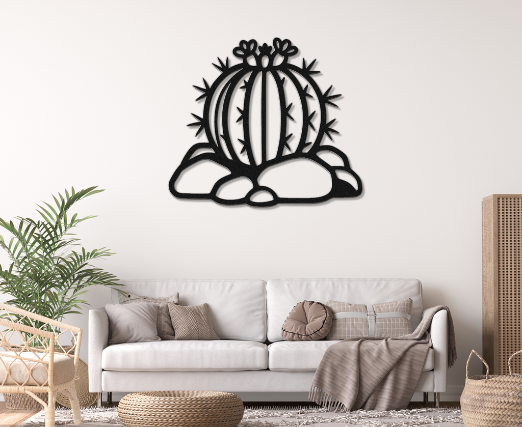 Barrel Cactus Metal Wall Art