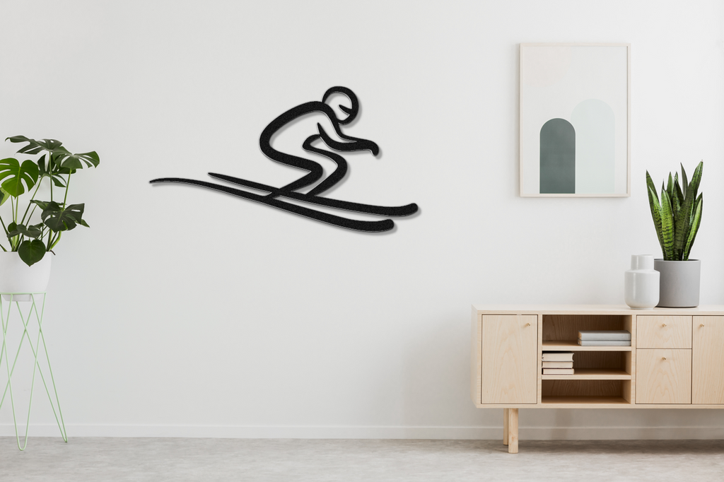 Skiing Metal Wall Art