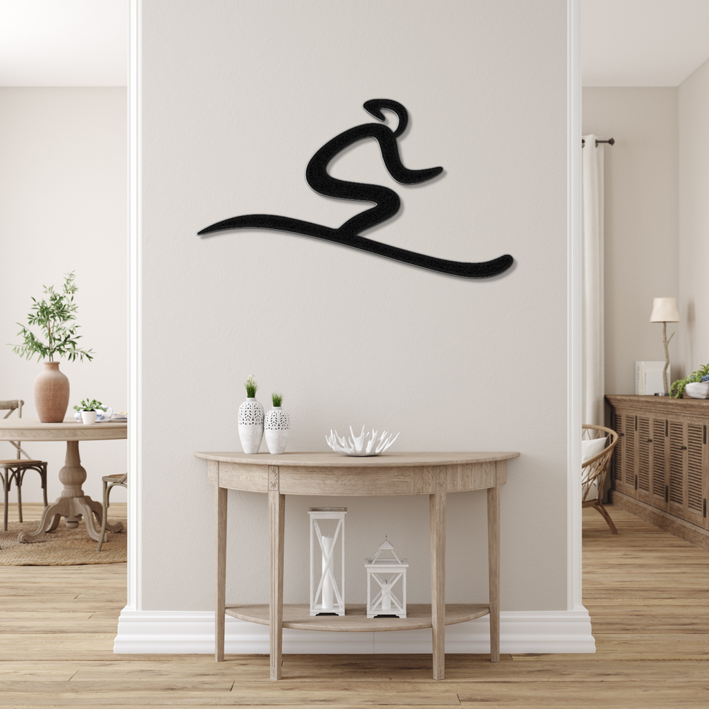 Skiing Metal Wall Art