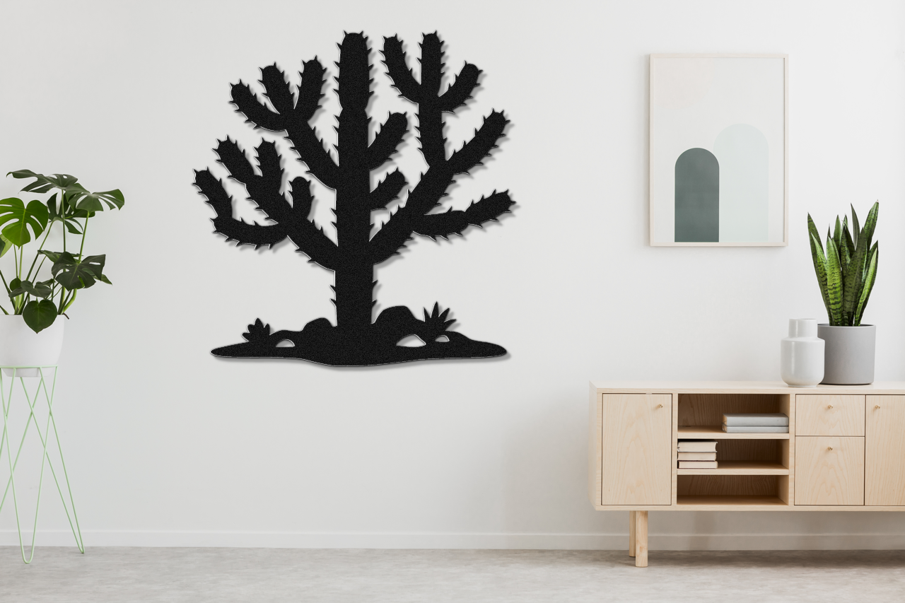Cholla Cactus Metal Wall Art