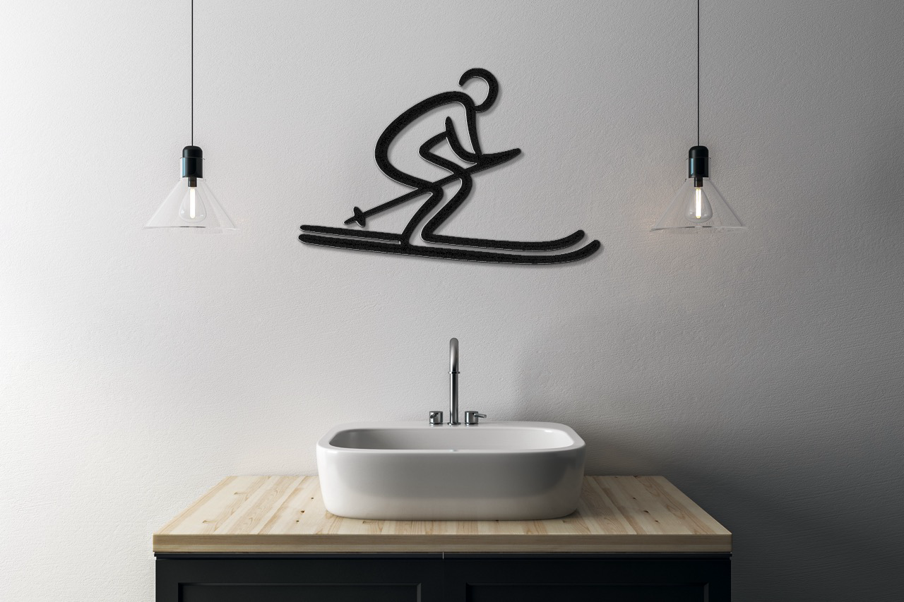 Skiing Metal Wall Art