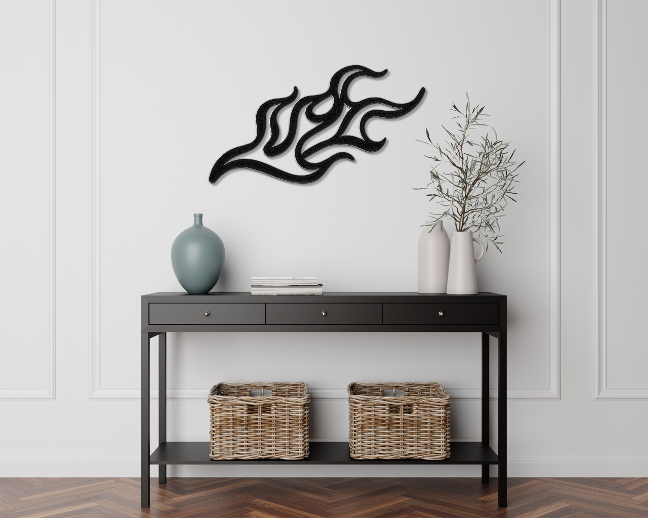 Abstract Fire Metal Wall Art